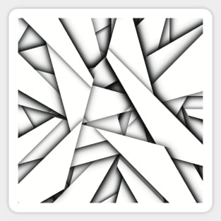 Paper Airplane Scraps, Black and White Digital Illustration Sticker